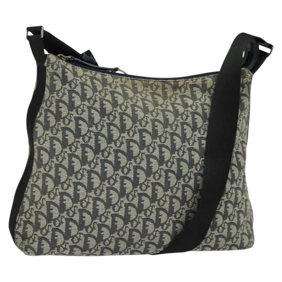 Christian Dior Trotter Canvas Shoulder Bag Navy - Picture 1 of 14
